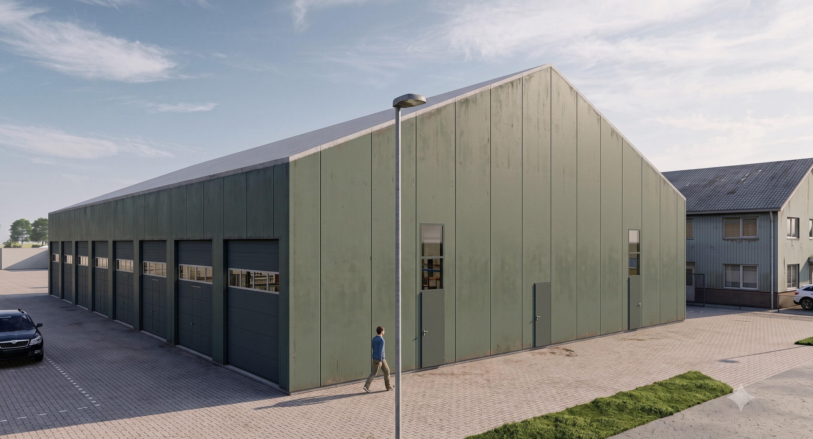 Aanzicht nieuwbouw bedrijfsunit Nering 6 Giethoorn